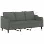 Voir la diapositive 2 : VIDAXL Canape a 3 places Gris fonce 180 cm Tissu