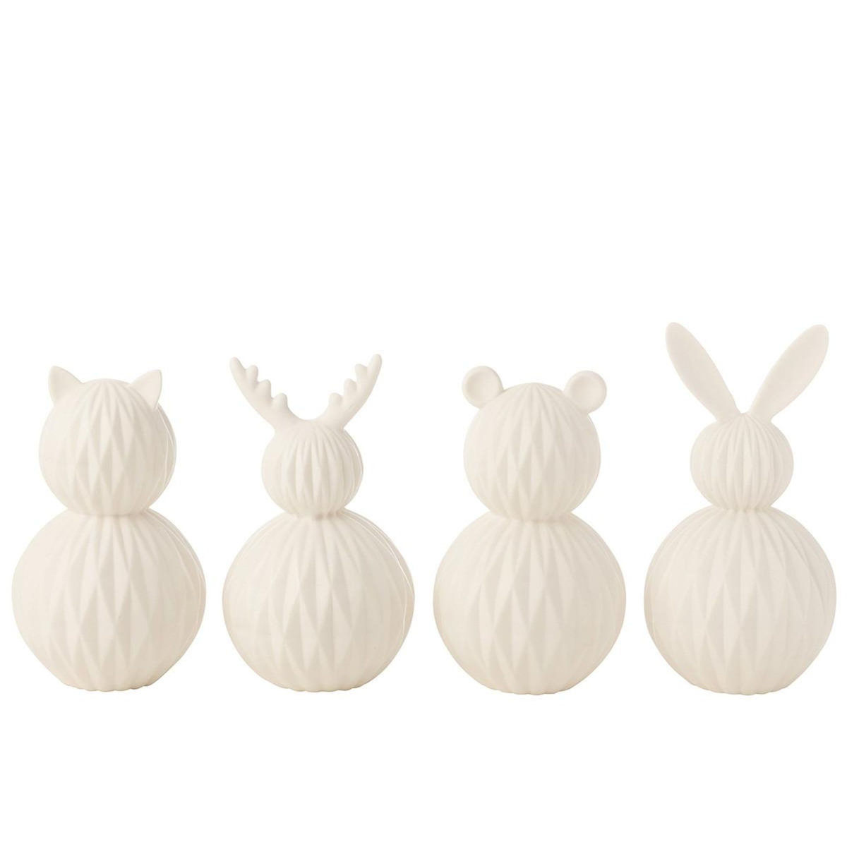 Paris Prix Lampe à Poser LED en Porcelaine  Ours  22cm Blanc