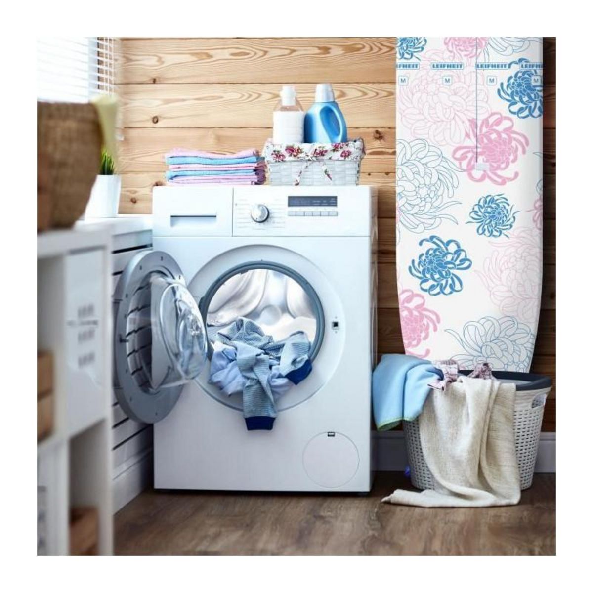 Leifheit Leifheit Housse pour table a repasser Cotton Classic M, housse de planche a repasser rembourrée en coton, housse 125 x 40 cm