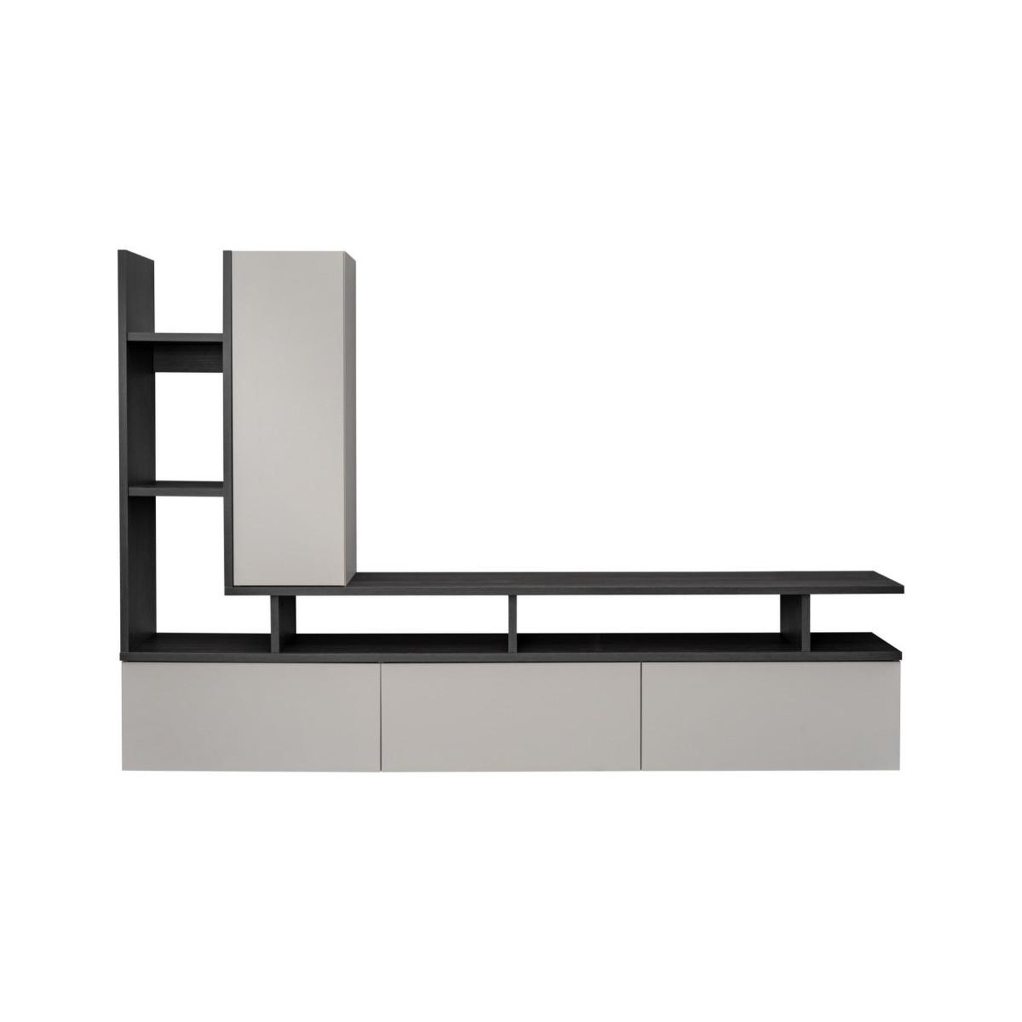 Voir la diapositive 2 : Paris Prix Ensemble meuble tv design  tytan  210cm beige & gris