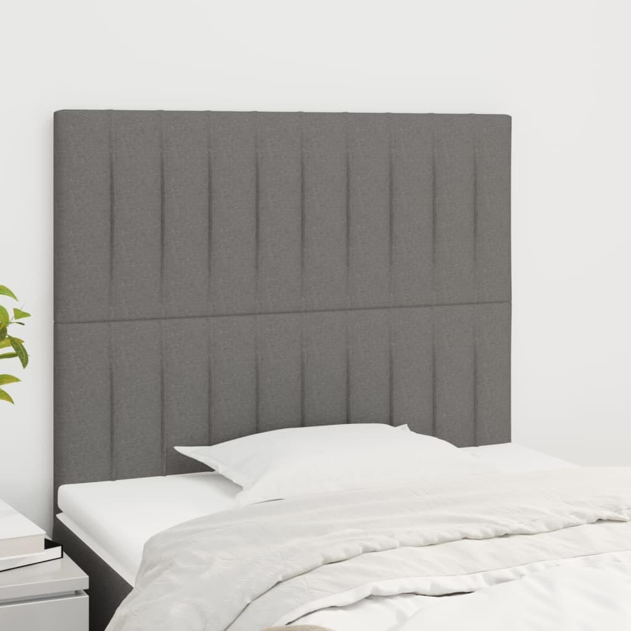 Voir la diapositive 1 : VIDAXL Tetes de lit 2 pcs Gris fonce 100x5x78/88 cm Tissu