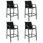 VIDAXL Chaises de bar de jardin lot de 4 Noir Textilene