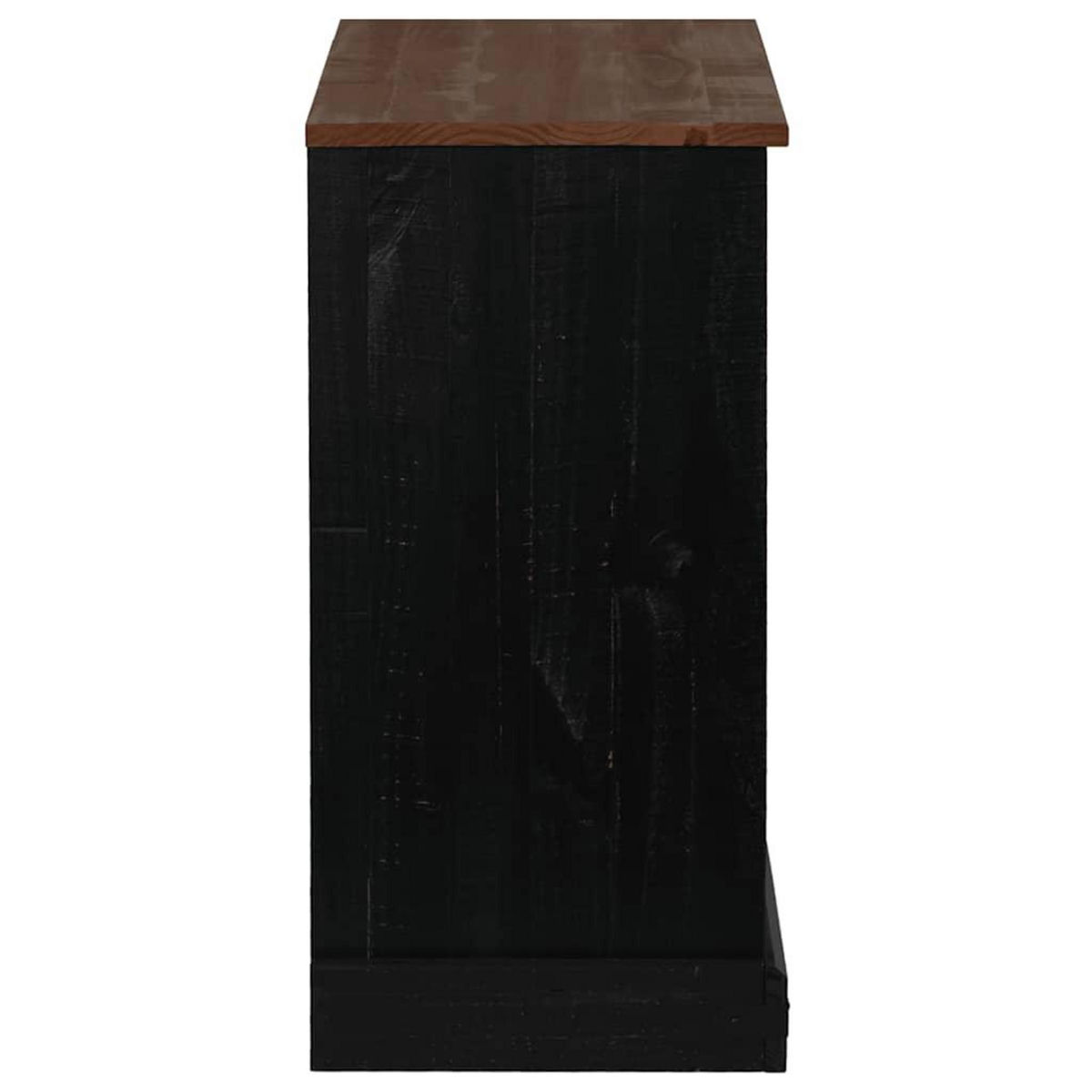 VIDAXL Buffet HALDEN porte coulissante noir 80x40x80 cm bois massif