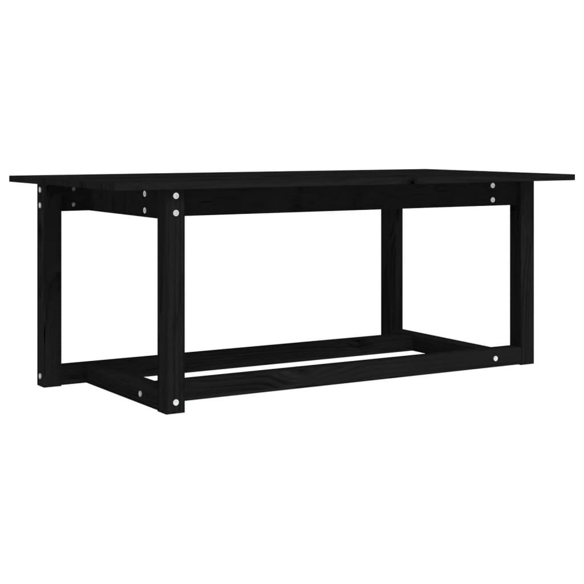 Voir la diapositive 2 : VIDAXL Table basse Noir 110x55x45 cm Bois massif de pin
