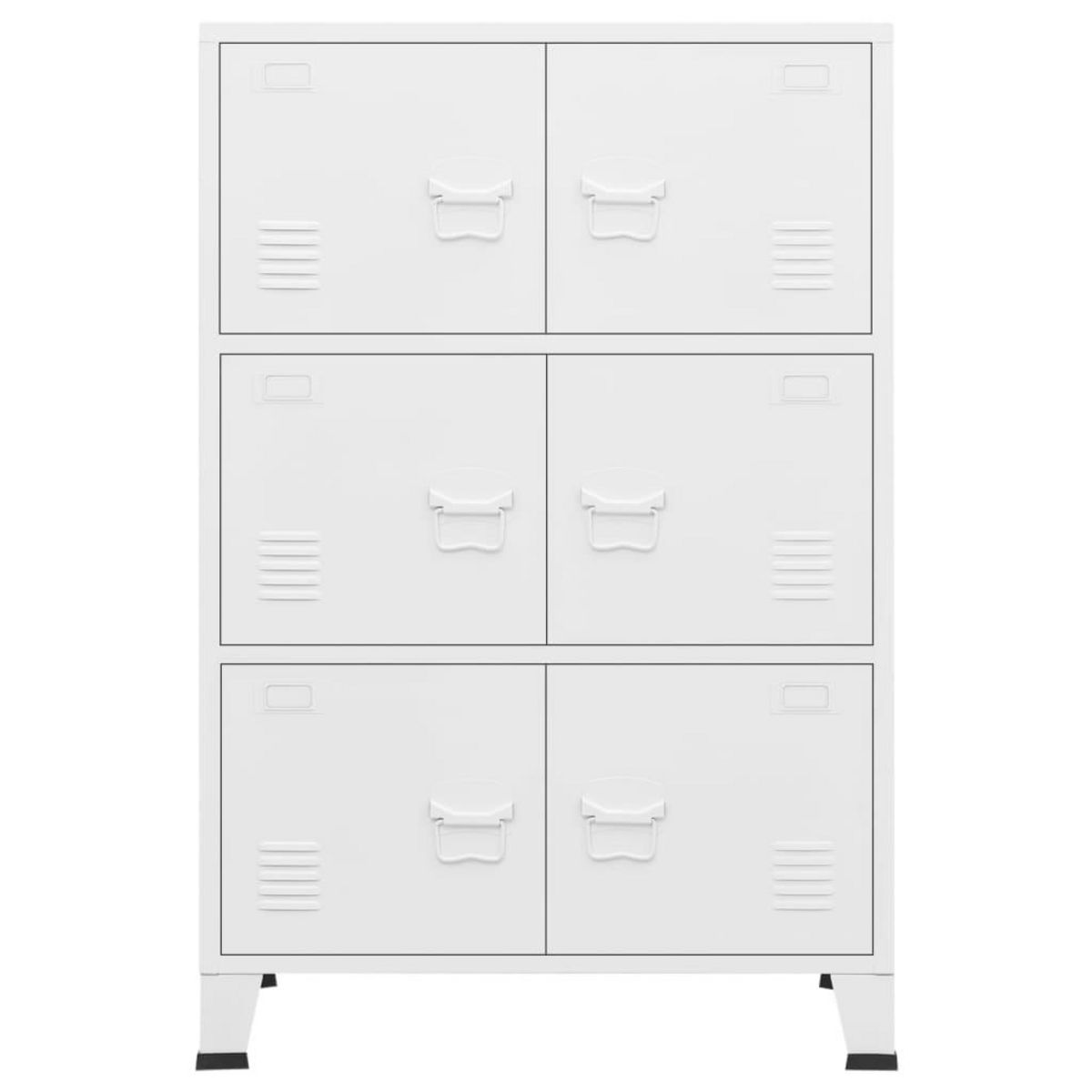 VIDAXL Coffre de rangement industriel Blanc 75x40x115 cm Metal