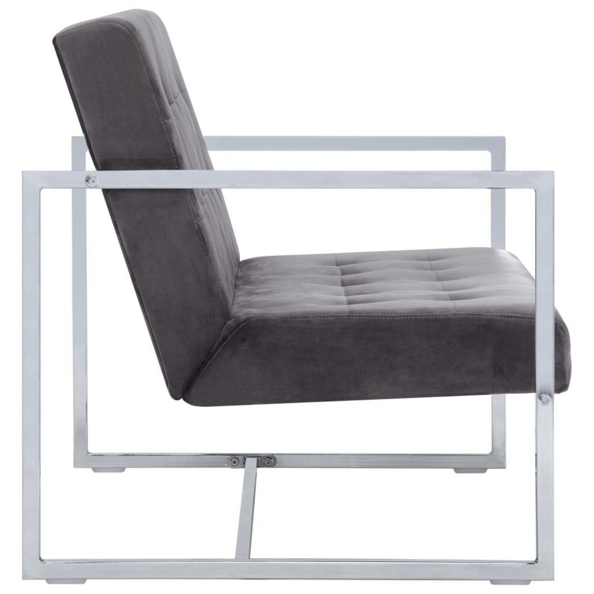 VIDAXL Canape 2 places avec accoudoirs Gris fonce Chrome et velours
