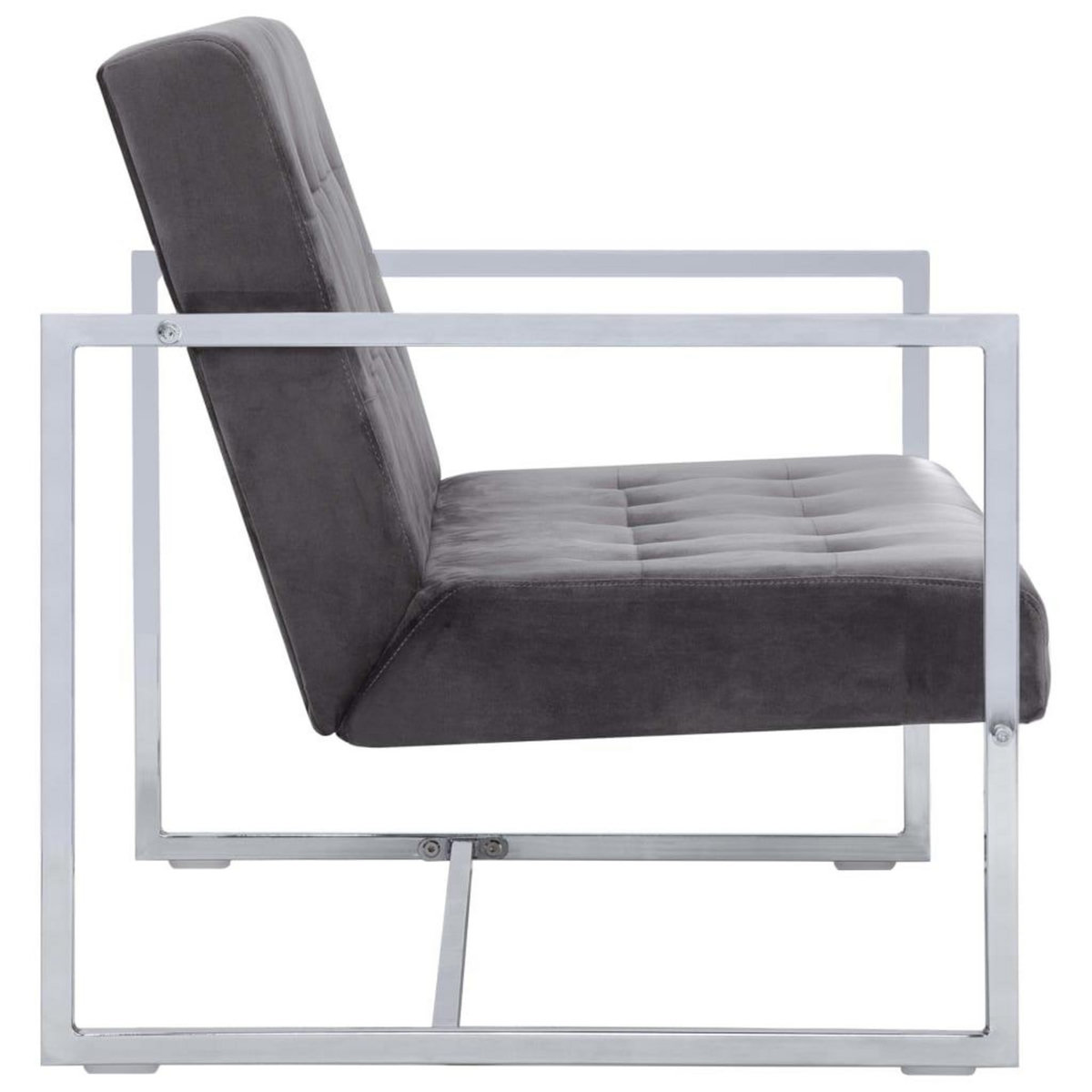 VIDAXL Canape 2 places avec accoudoirs Gris fonce Chrome et velours