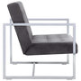 Voir la diapositive 4 : VIDAXL Canape 2 places avec accoudoirs Gris fonce Chrome et velours
