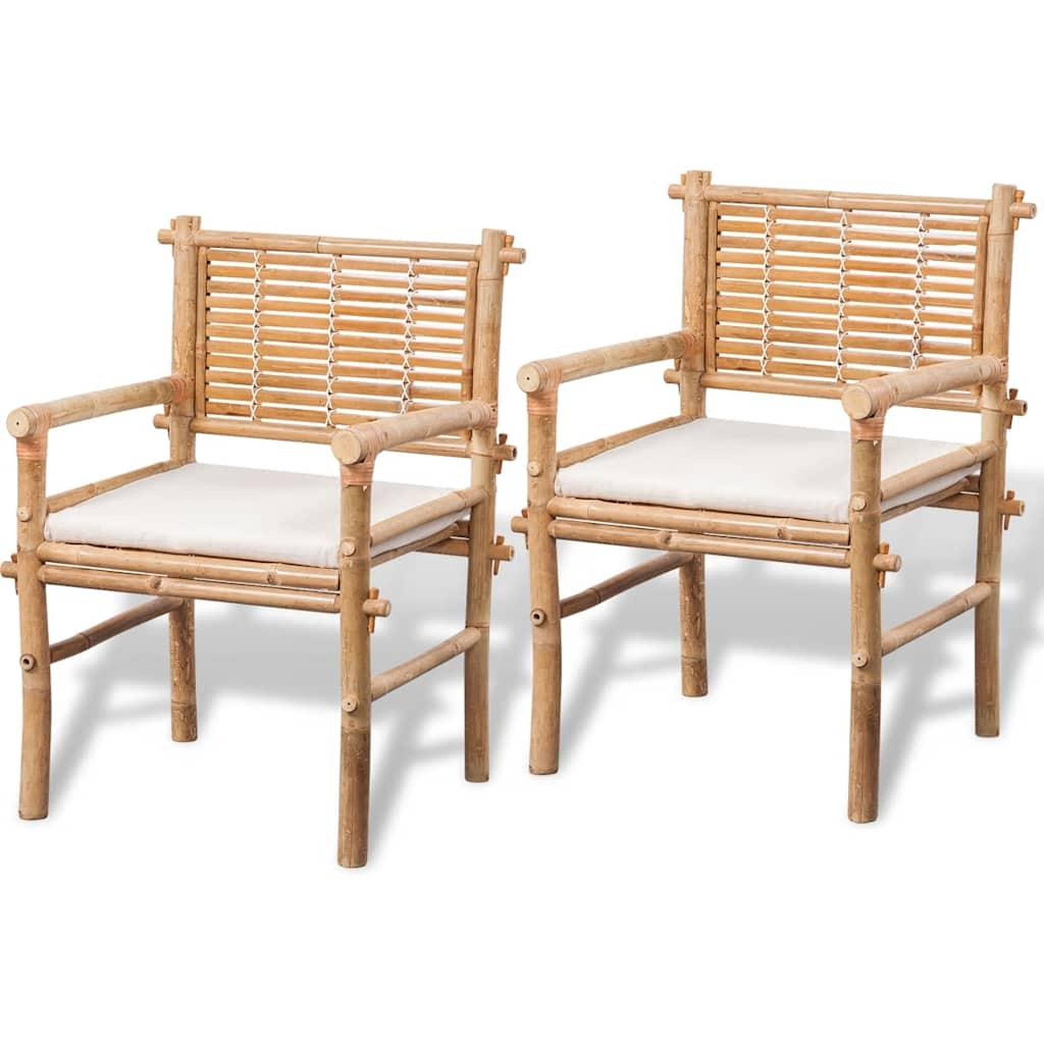 Voir la diapositive 3 : VIDAXL Mobilier de bistro 3 pcs avec coussins bambou