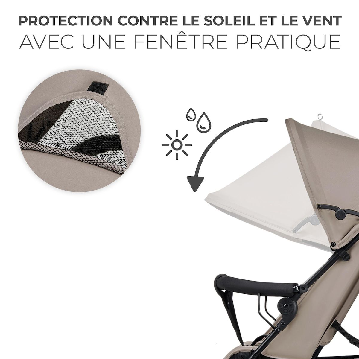 KINDERKRAFT Poussette légère de voyage pliable avec dossier réglable