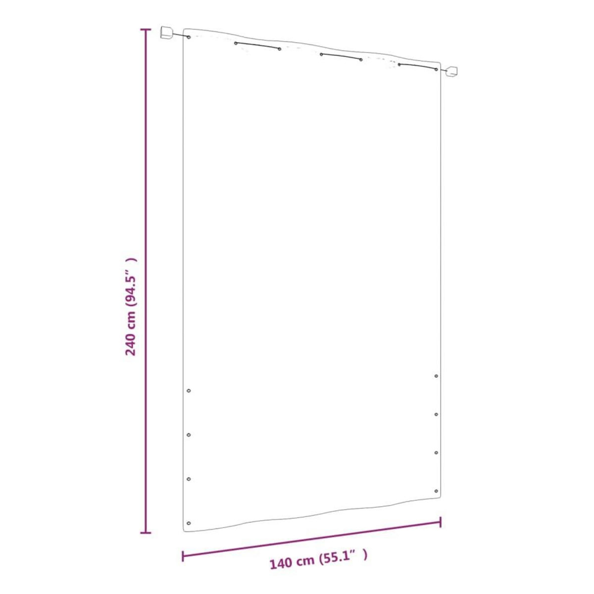 VIDAXL Ecran de balcon Noir 140x240 cm Tissu Oxford