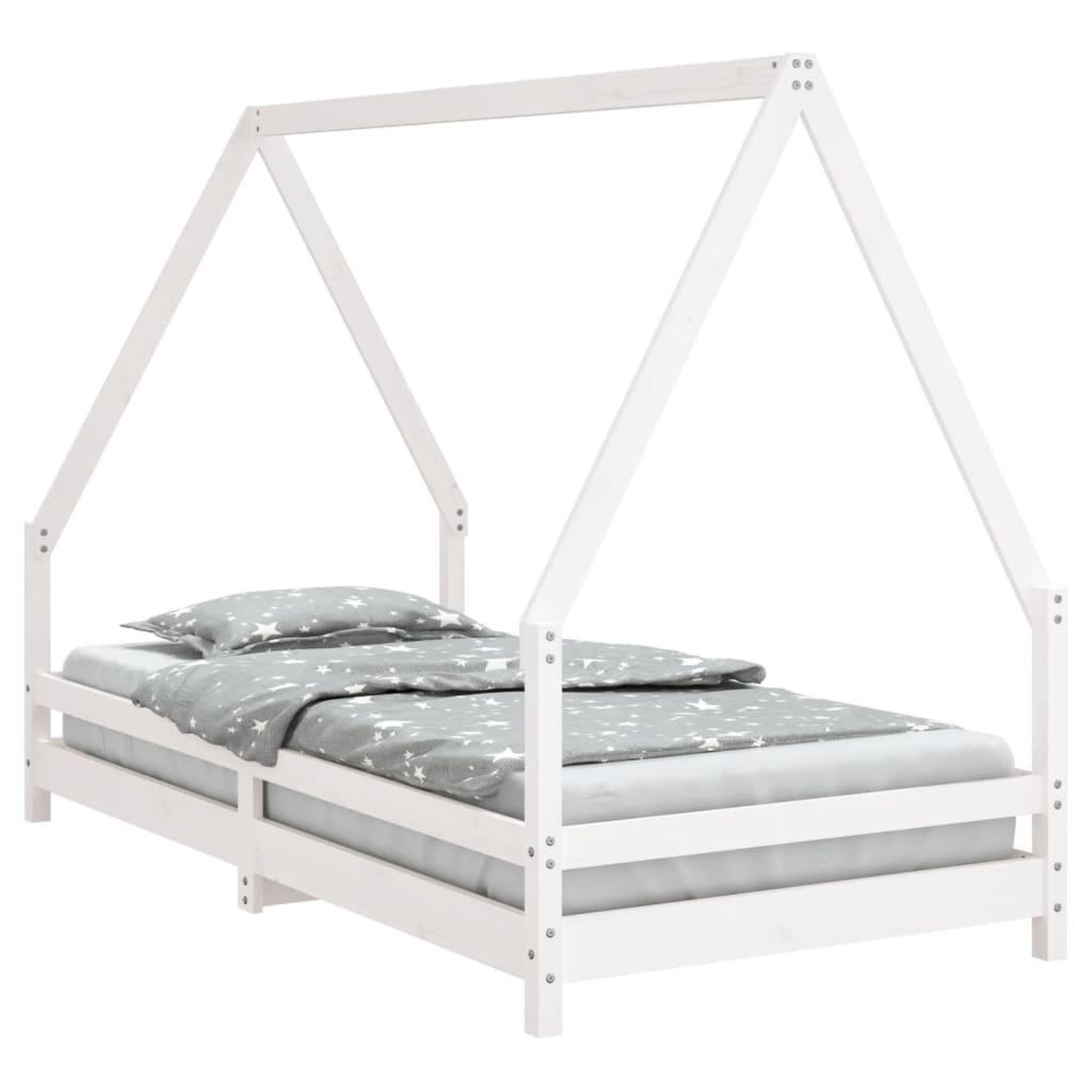 Voir la diapositive 2 : VIDAXL Cadre de lit pour enfants blanc 90x190 cm bois de pin massif