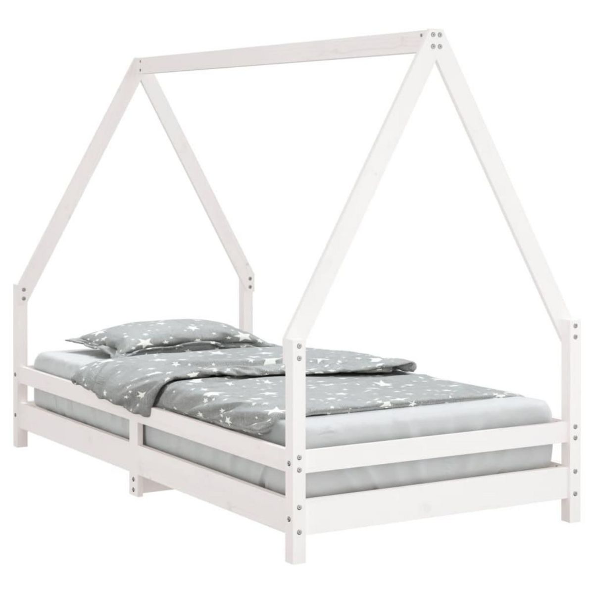 VIDAXL Cadre de lit pour enfants blanc 90x190 cm bois de pin massif