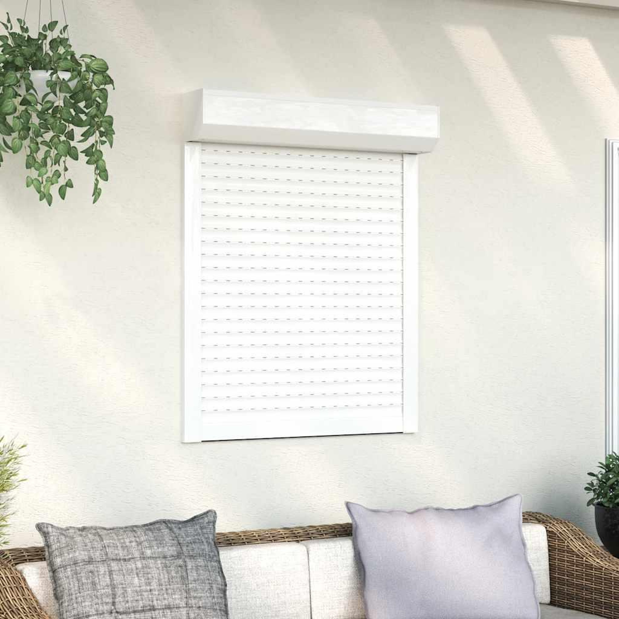 Voir la diapositive 1 : VIDAXL Volet roulant aluminium 80x100 cm blanc