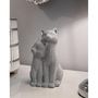 Voir la diapositive 5 : Paris Prix Statuette Déco Couple de Chat  Sparky  21cm Argent