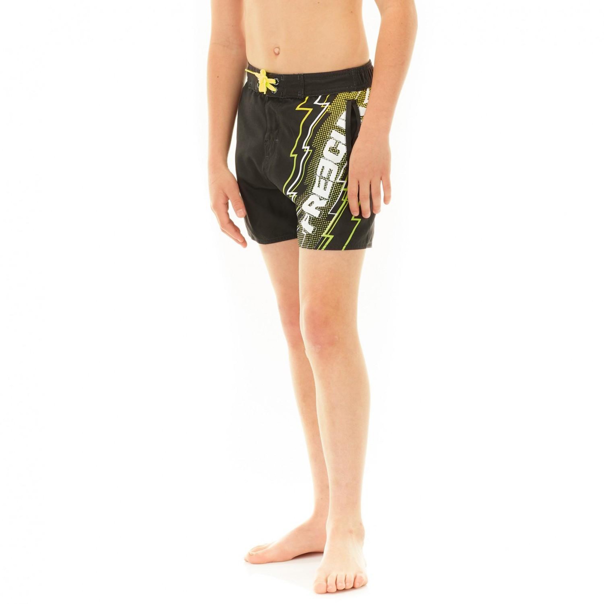 Voir la diapositive 3 : FREEGUN Boardshort court garçon ceinture demi-élastiquée eclair