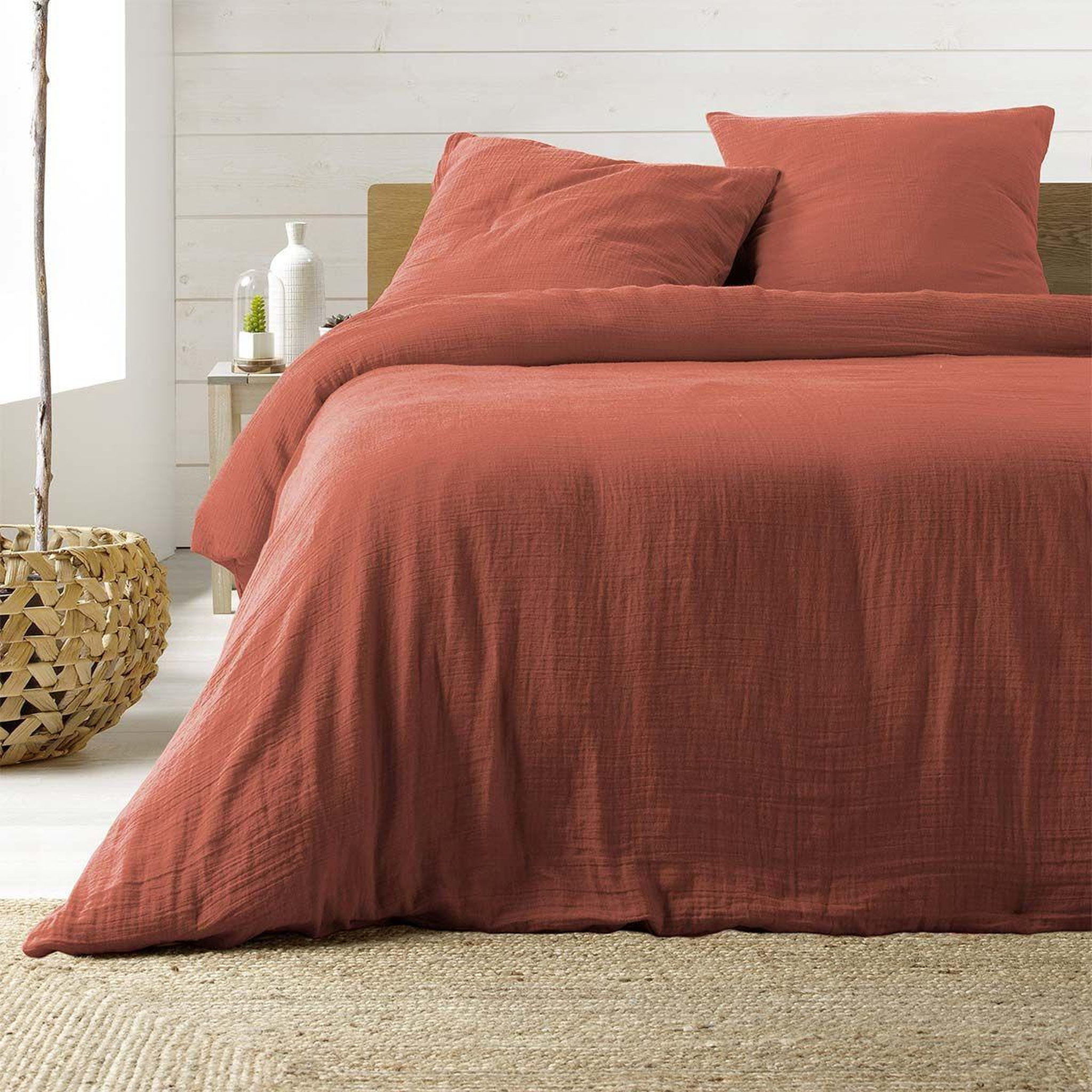 Douceur d'Intérieur Parure de lit 3 pièces  angelia  240x220cm terracotta