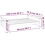 Voir la diapositive 6 : VIDAXL Lit pour chien Gris 105,5x75,5x28 cm Bois de pin solide