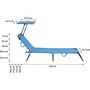Voir la diapositive 4 : Habitat et Jardin Lot de 2 bains de soleil pliable  Lazy  - Avec pare soleil - Bleu