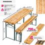 Voir la diapositive 6 : tectake Table de jardin pliante avec bancs marron