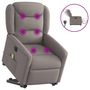 Voir la diapositive 1 : VIDAXL Fauteuil inclinable de massage electrique Taupe Tissu