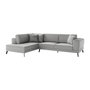 Voir la diapositive 3 : LOUNGITUDE Canapé d'angle gauche convertible IMPERIAL 5 places - Tissu gris clair - 2 coffres de rangement - L304 x P212 x H86 cm