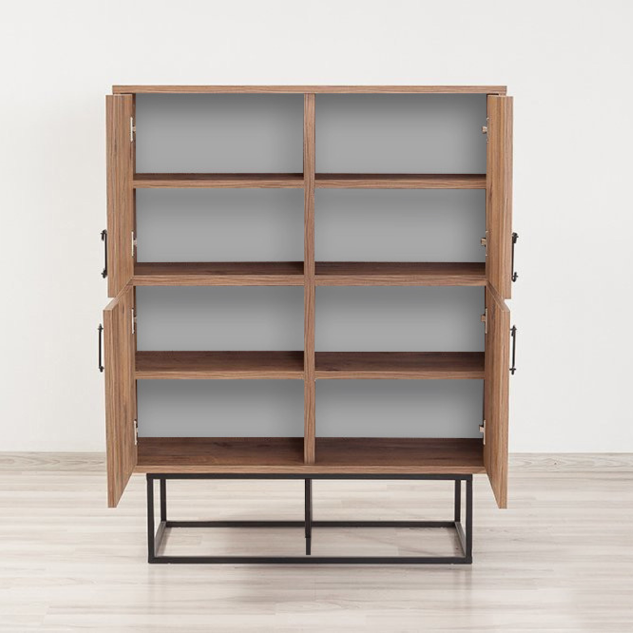 Voir la diapositive 5 : CONCEPT USINE Buffet industriel en bois et métal - 4 portes - 8 rangements BRESOV