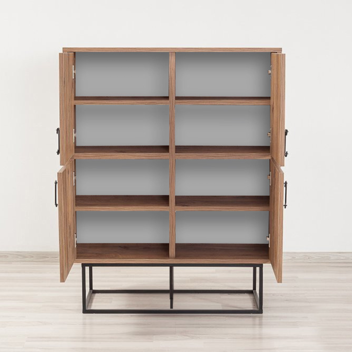 CONCEPT USINE Buffet industriel en bois et métal - 4 portes - 8 rangements BRESOV