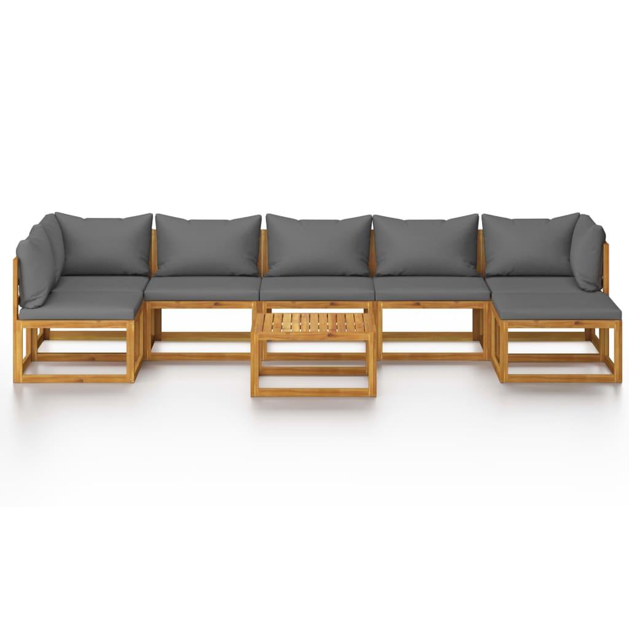 Voir la diapositive 3 : VIDAXL Salon de jardin 8 pcs avec coussin Bois d'acacia solide
