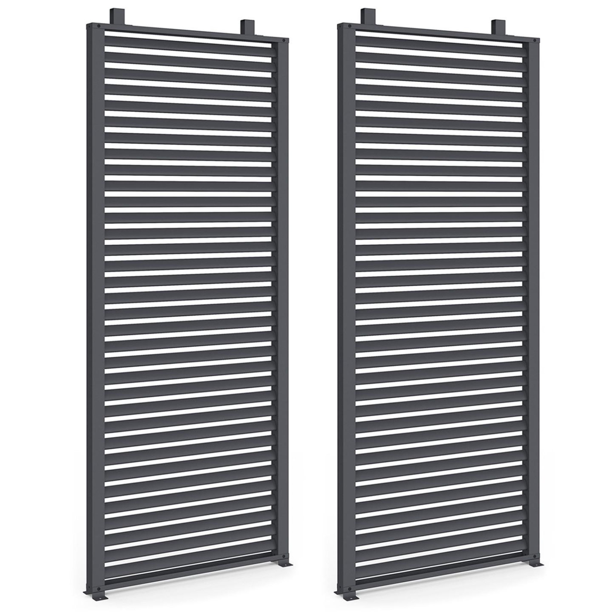 Voir la diapositive 3 : ID MARKET Lot de 2 persiennes pour pergola pans modulables gris anthracite