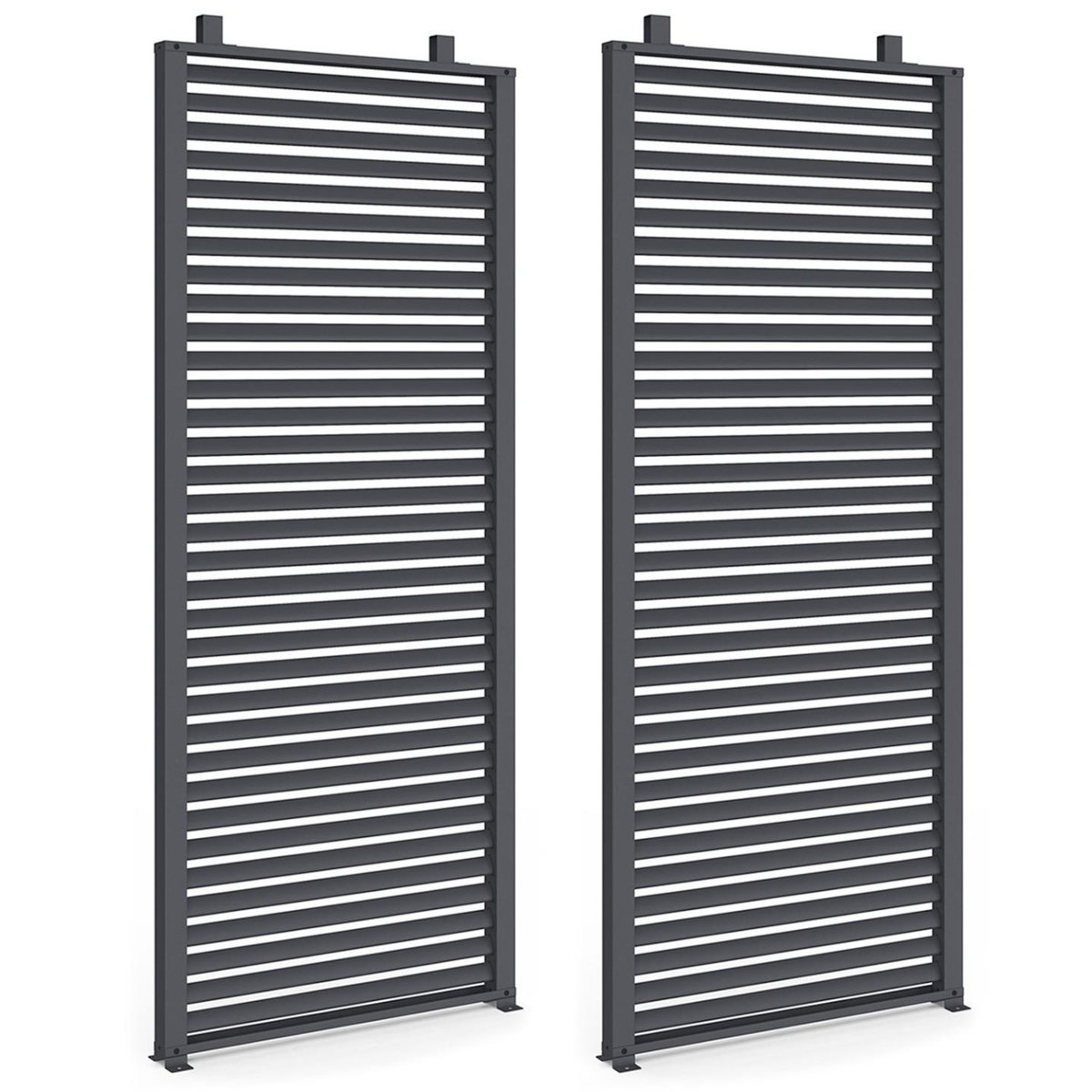 ID MARKET Lot de 2 persiennes pour Pergola pans modulables gris anthracite