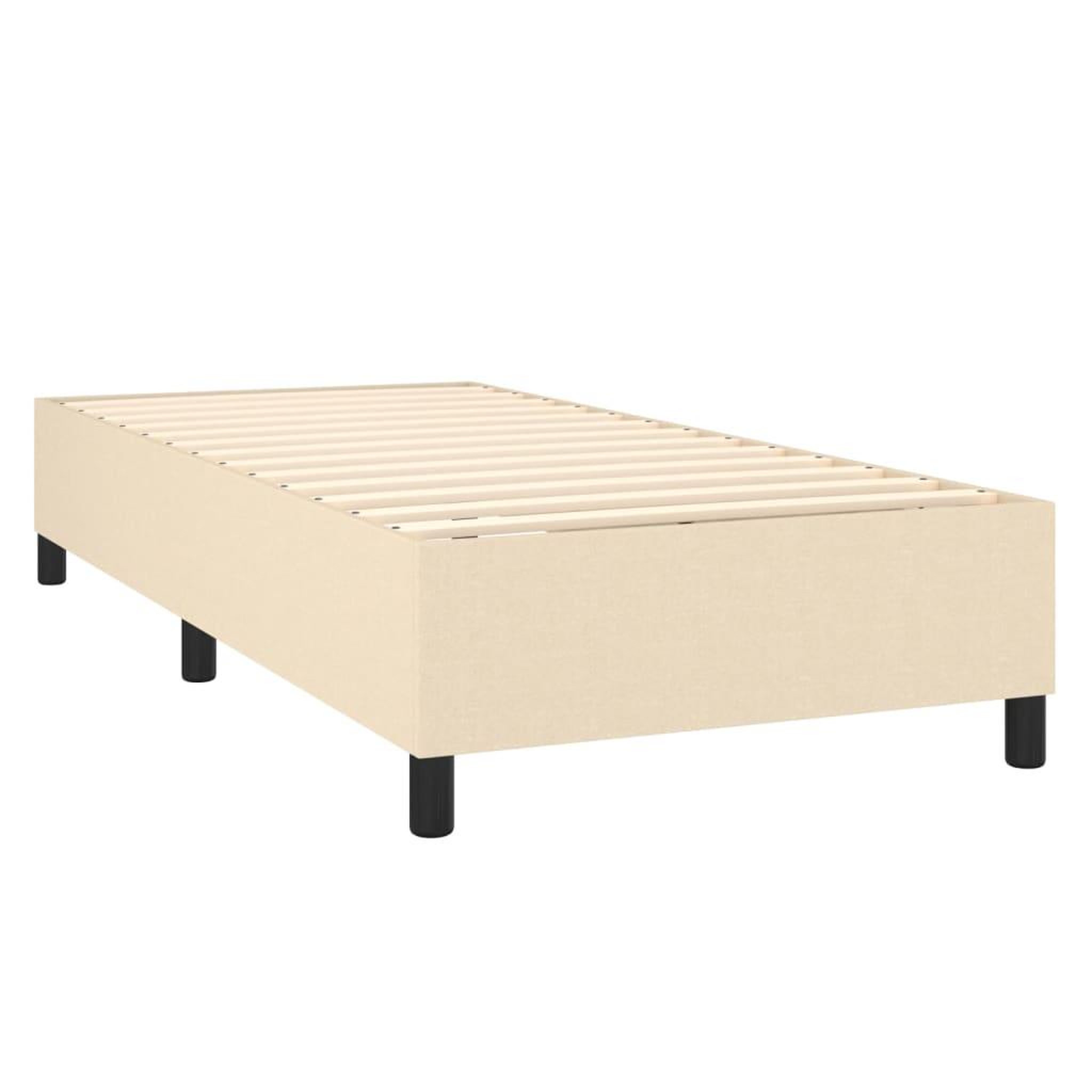 Voir la diapositive 5 : VIDAXL Sommier a lattes de lit et matelas et LED Creme 80x200 cm Tissu
