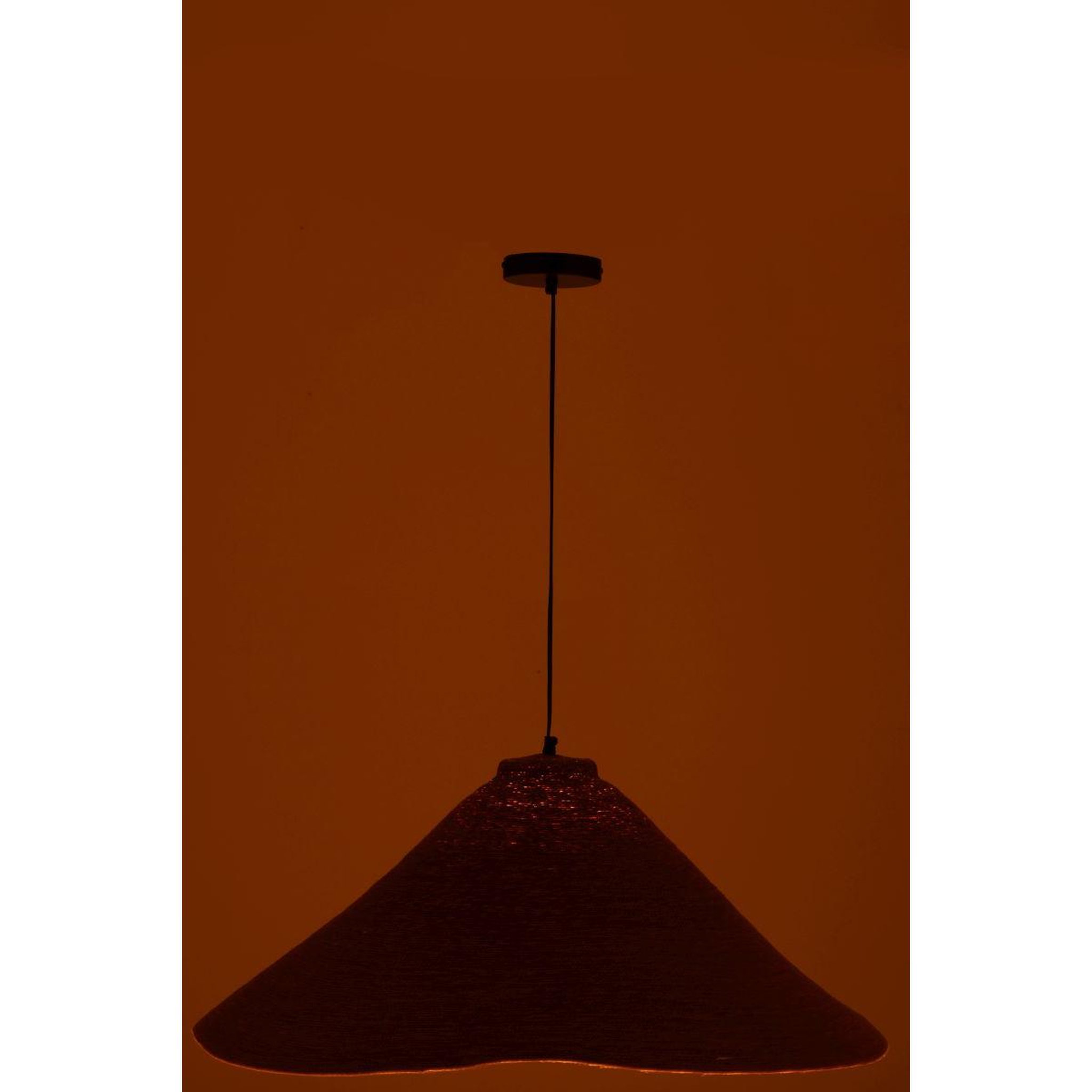 Voir la diapositive 4 : J-LINE Lampe Suspension en Jonc de Mer  Angelique  82cm Rouille