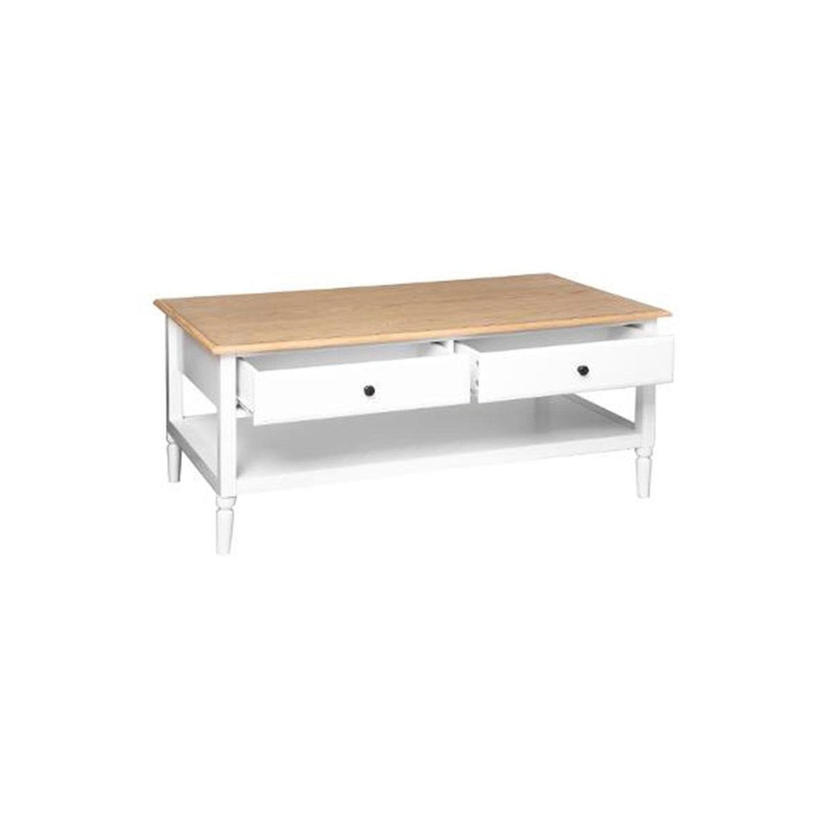 ATMOSPHERA Table Basse 4 Tiroirs Design  Solen  110cm Blanc