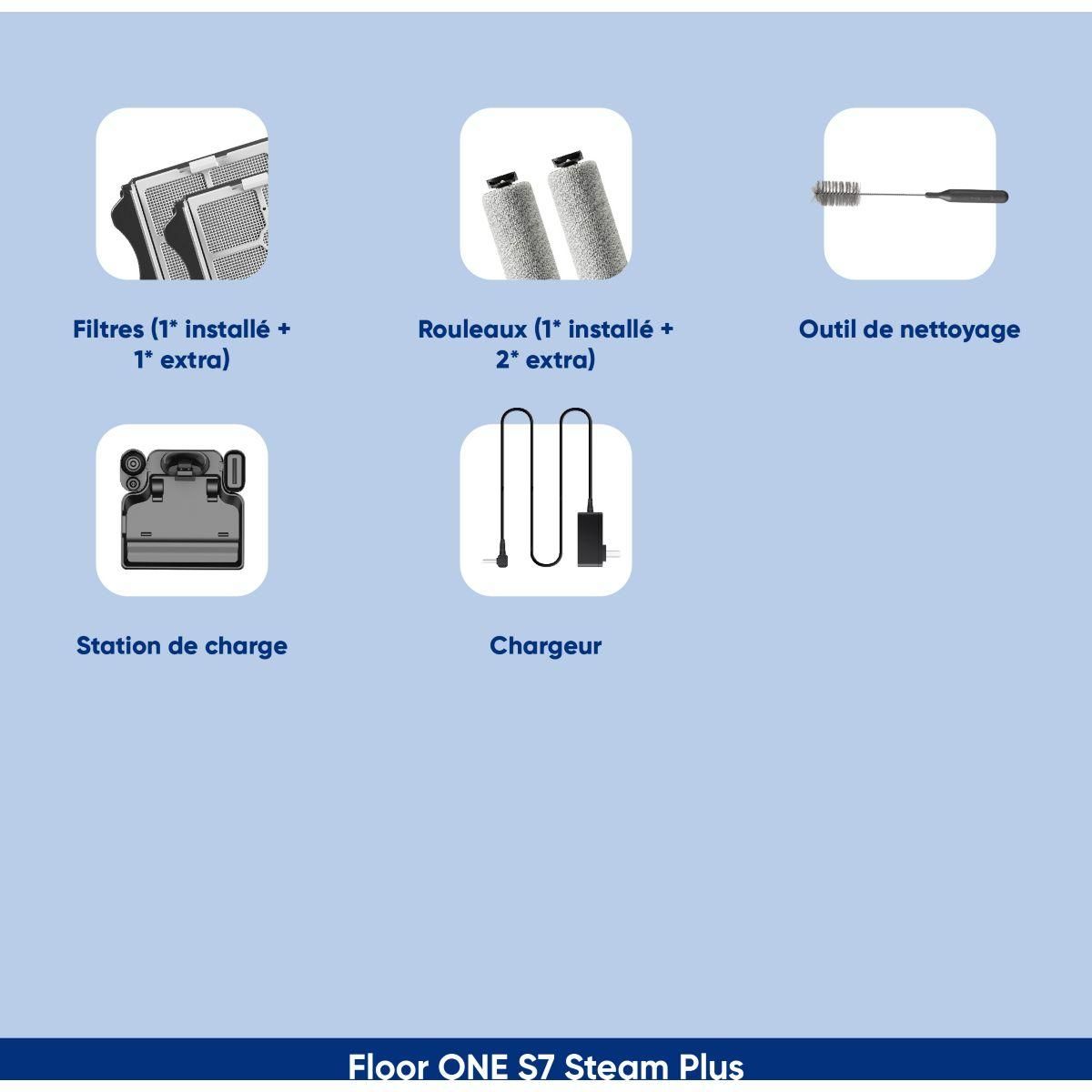 TINECO Aspirateur laveur S7 Steam Plus avec fonction vapeur