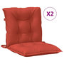 Voir la diapositive 2 : VIDAXL Coussins de chaise a dossier bas lot de 2 rouge melange tissu