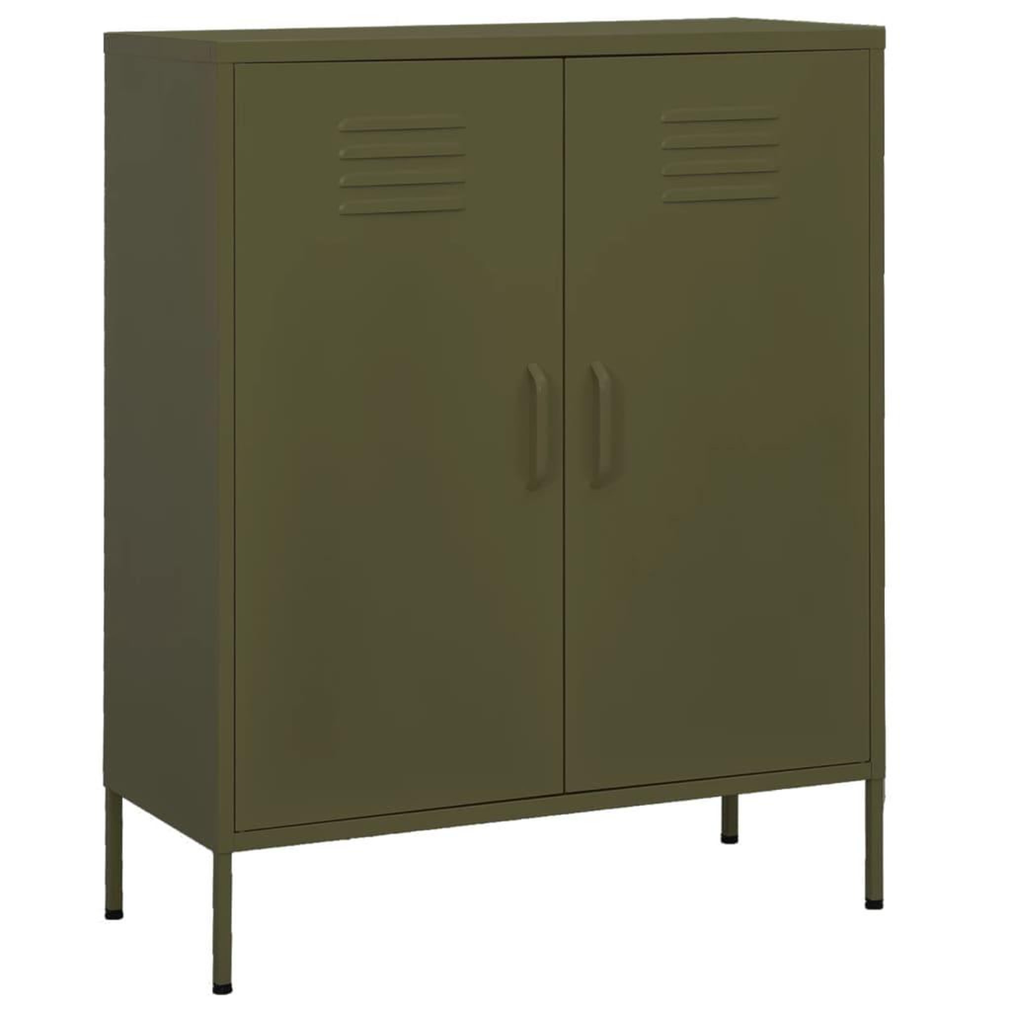 Voir la diapositive 1 : VIDAXL Armoire de rangement Vert olive 80x35x101,5 cm Acier