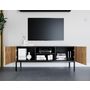 Voir la diapositive 3 : BEST MOBILIER Felicia - meuble tv - effet bois et noir - 120 cm