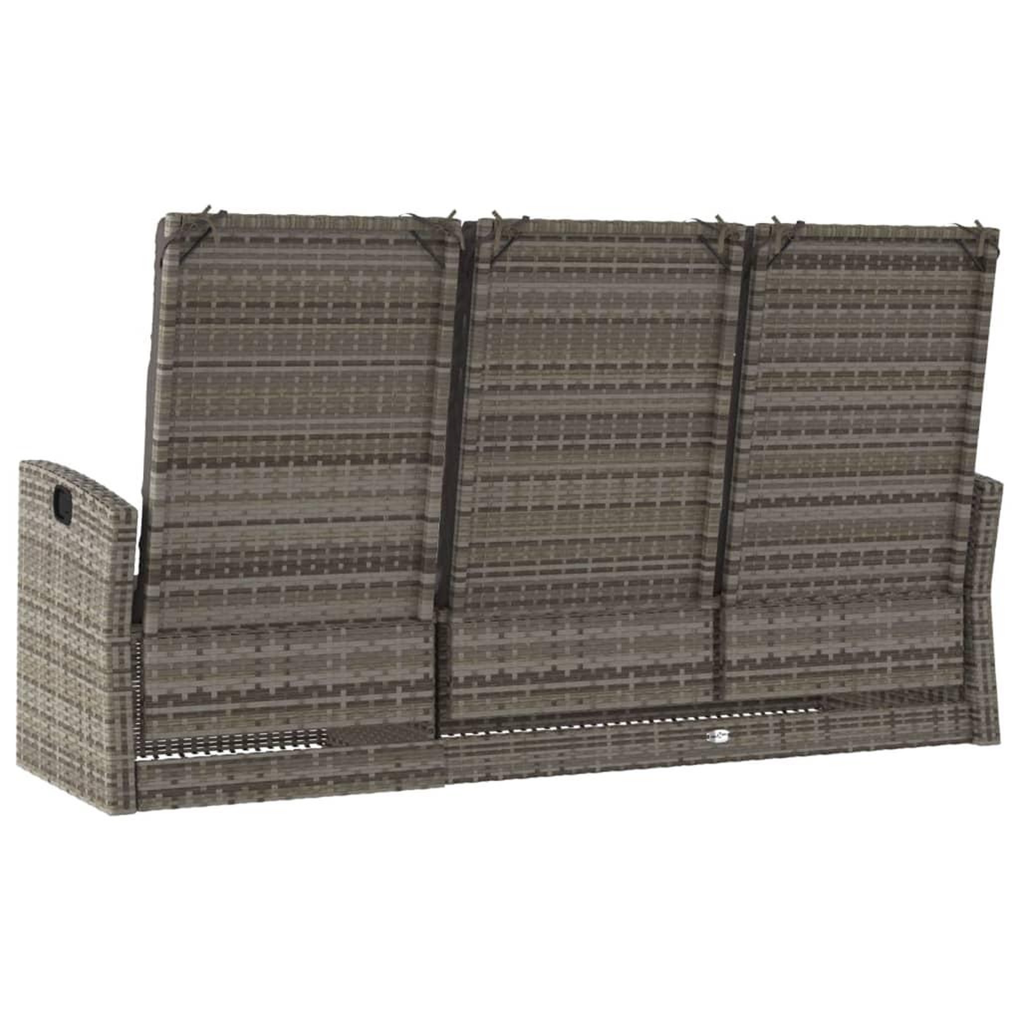 Voir la diapositive 5 : VIDAXL Banc de jardin inclinable et coussins gris 173cm resine tressee