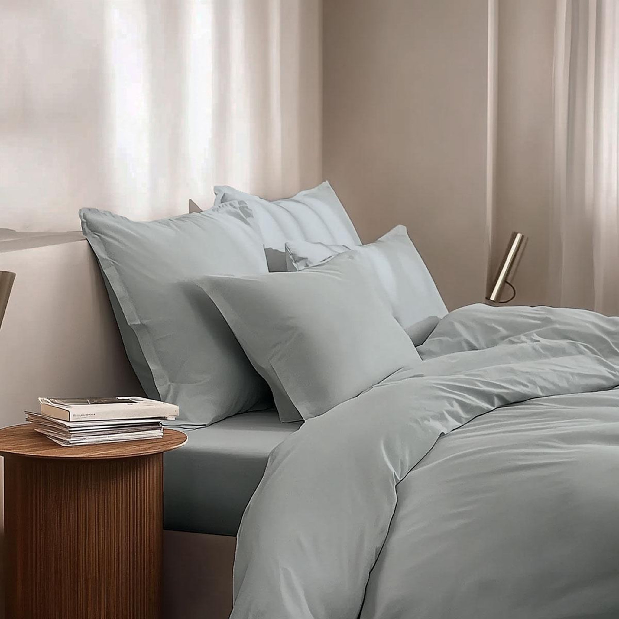 Voir la diapositive 2 : DODO Drap housse Coton BIO Vert d'eau