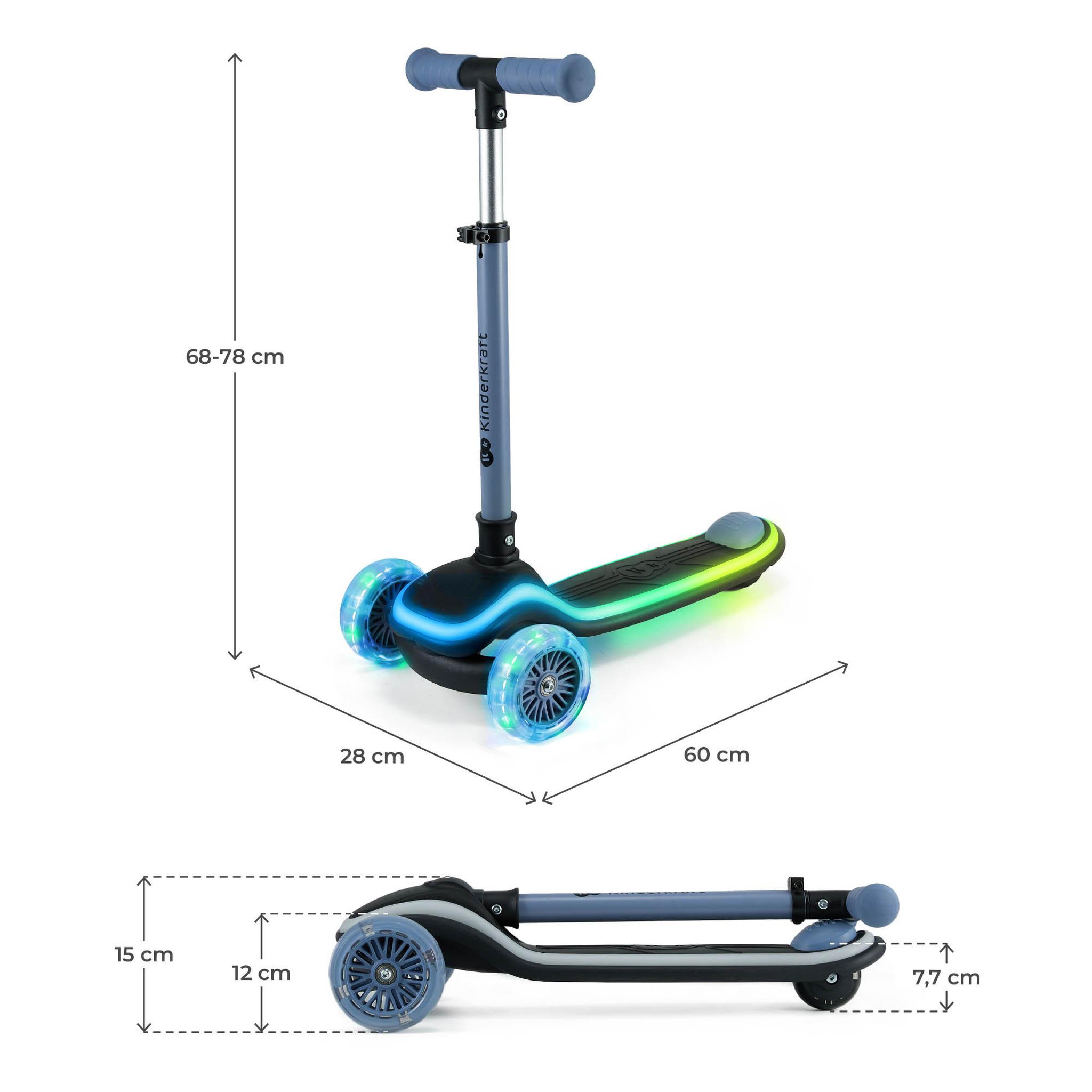 Voir la diapositive 6 : KINDERKRAFT Trottinette 3 roues led pour enfant
