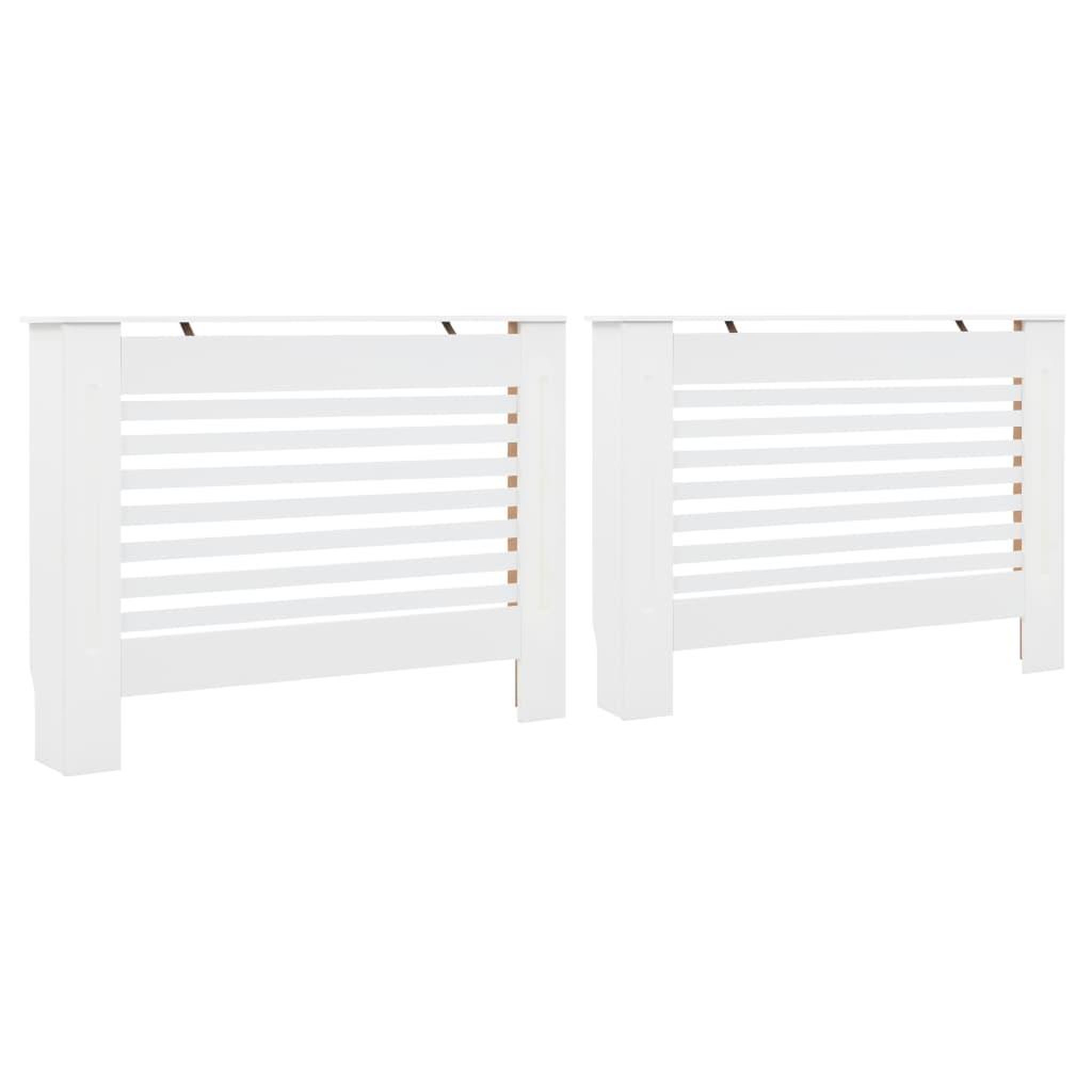 Voir la diapositive 2 : VIDAXL Cache-radiateurs 2 pcs Blanc 112x19x81,5 cm MDF