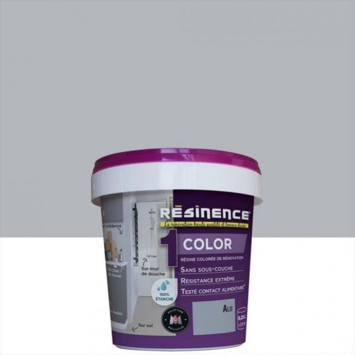 CENTRALE BRICO Résine colorée Color RESINENCE, Gris alu, 0.25 l