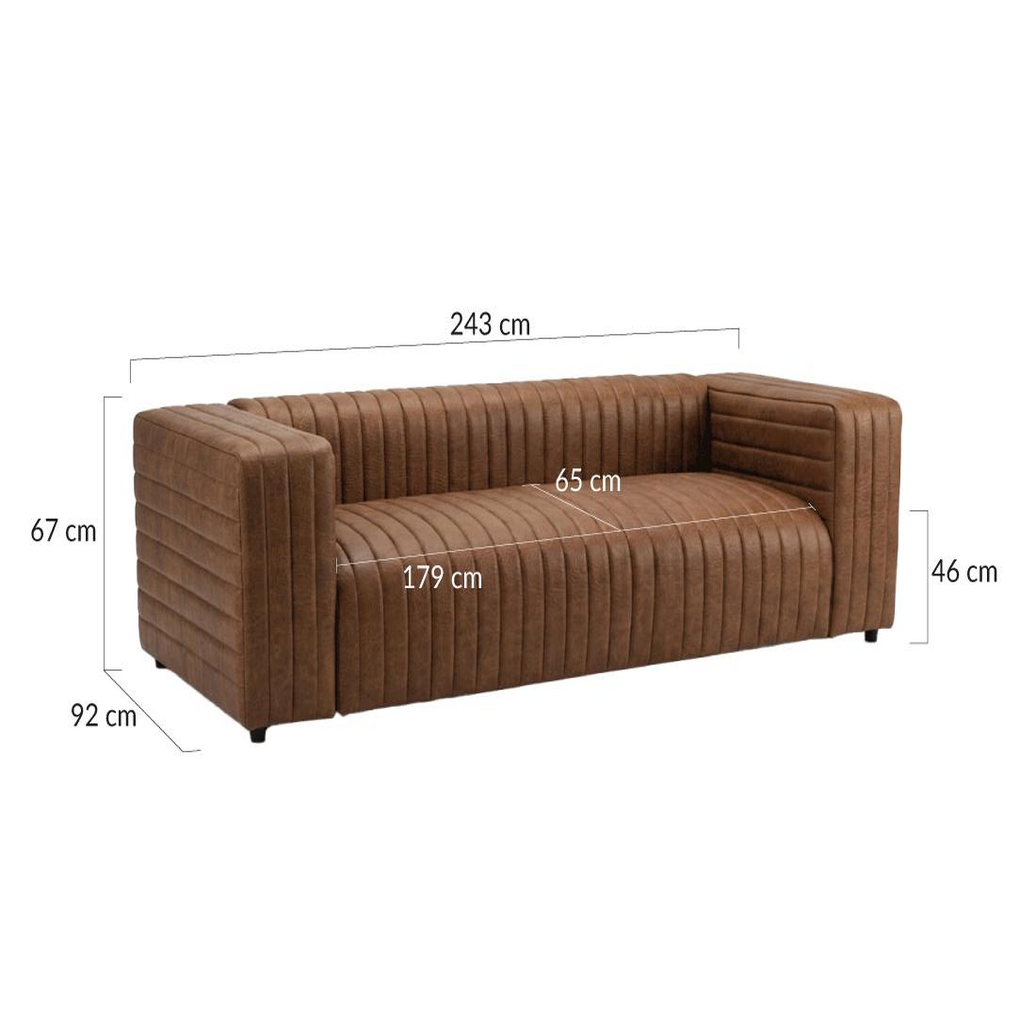 Voir la diapositive 6 : BEST MOBILIER Igor - canapé droit 3 places en simili