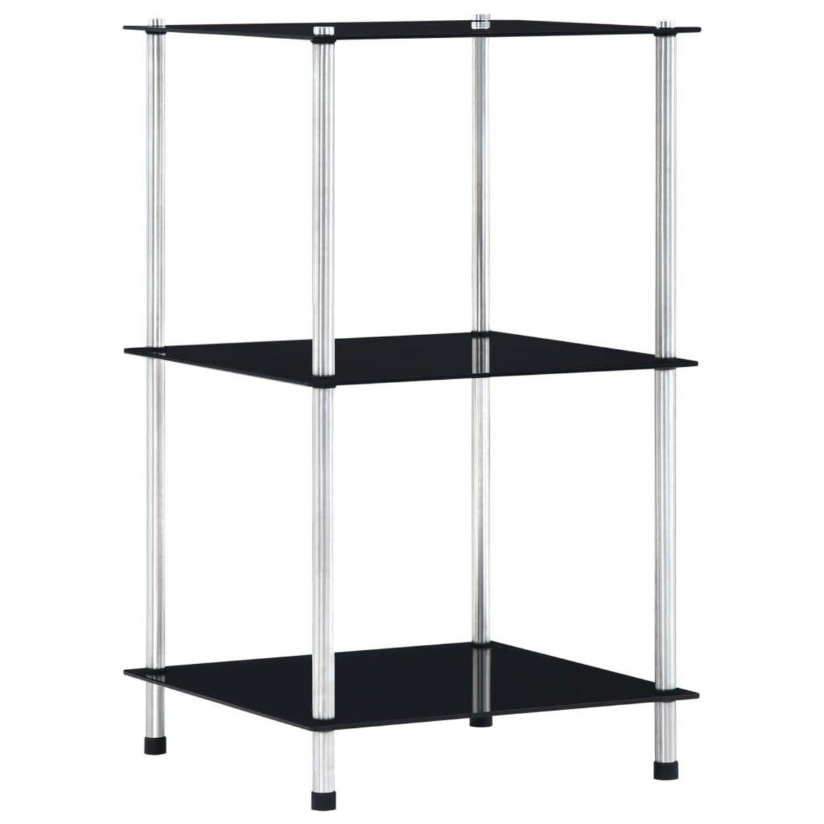 VIDAXL Etagere 3 niveaux Noir 40x40x67 cm Verre trempe