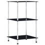 Voir la diapositive 1 : VIDAXL Etagere 3 niveaux Noir 40x40x67 cm Verre trempe