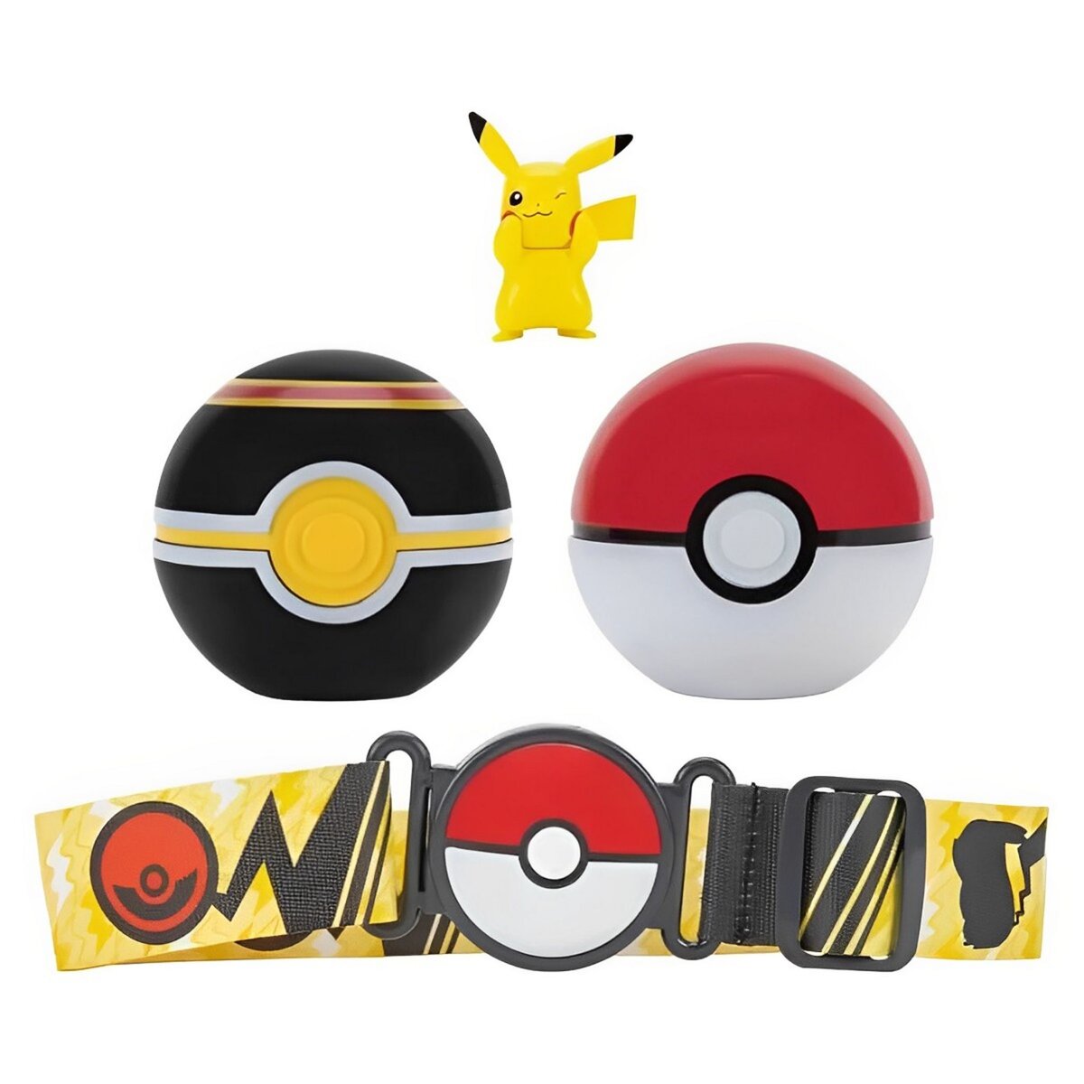 BANDAI Pokémon Ceinture Poké Ball, Luxury Ball et figurine Pikachu