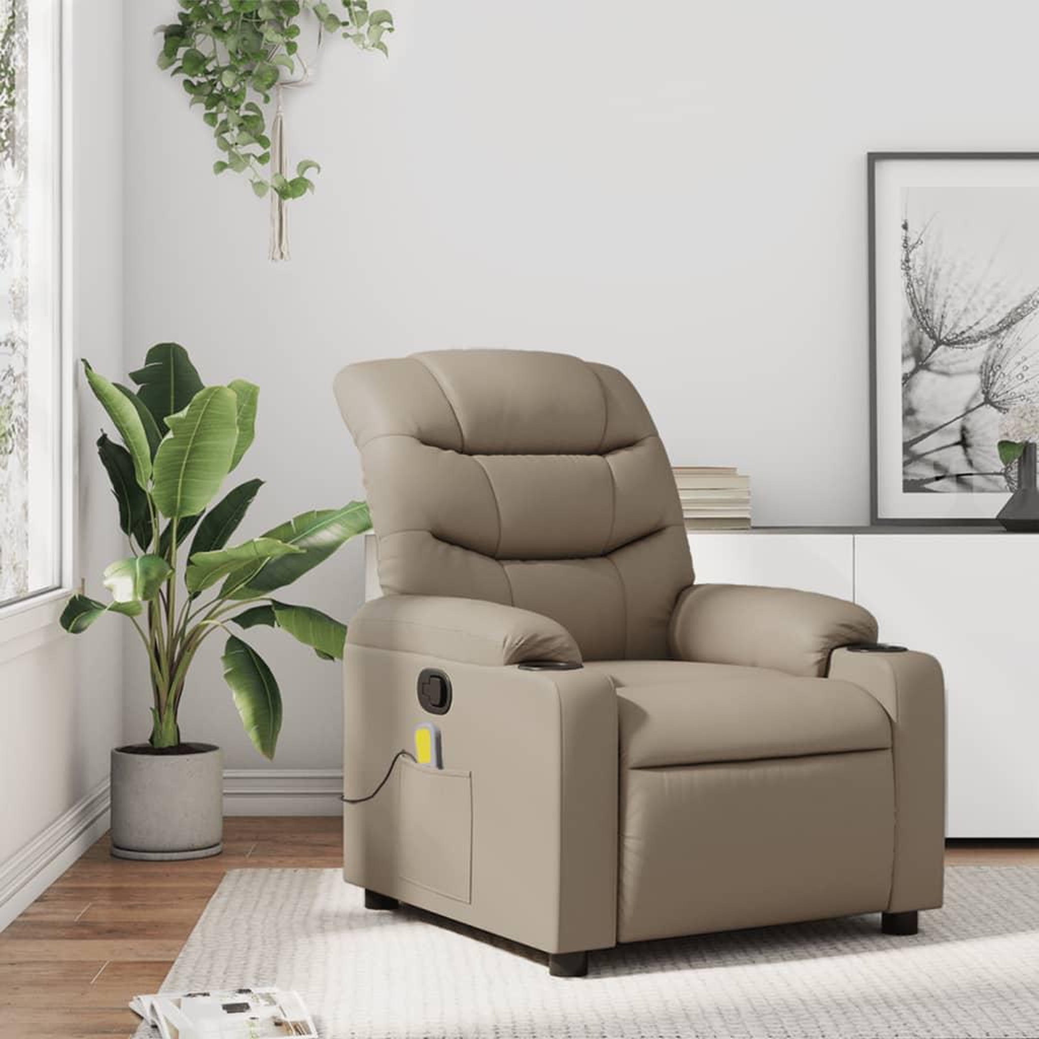 VIDAXL Fauteuil de massage inclinable Cappuccino Similicuir