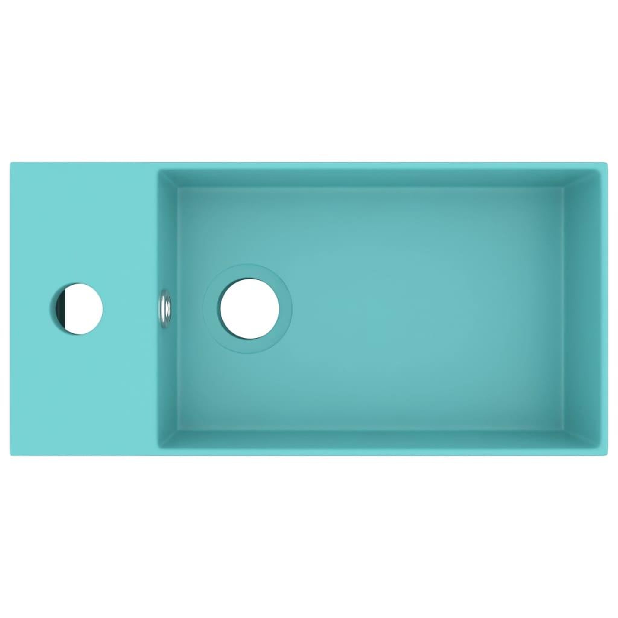 Voir la diapositive 3 : VIDAXL Lavabo de salle de bain avec trop-plein Ceramique Vert clair