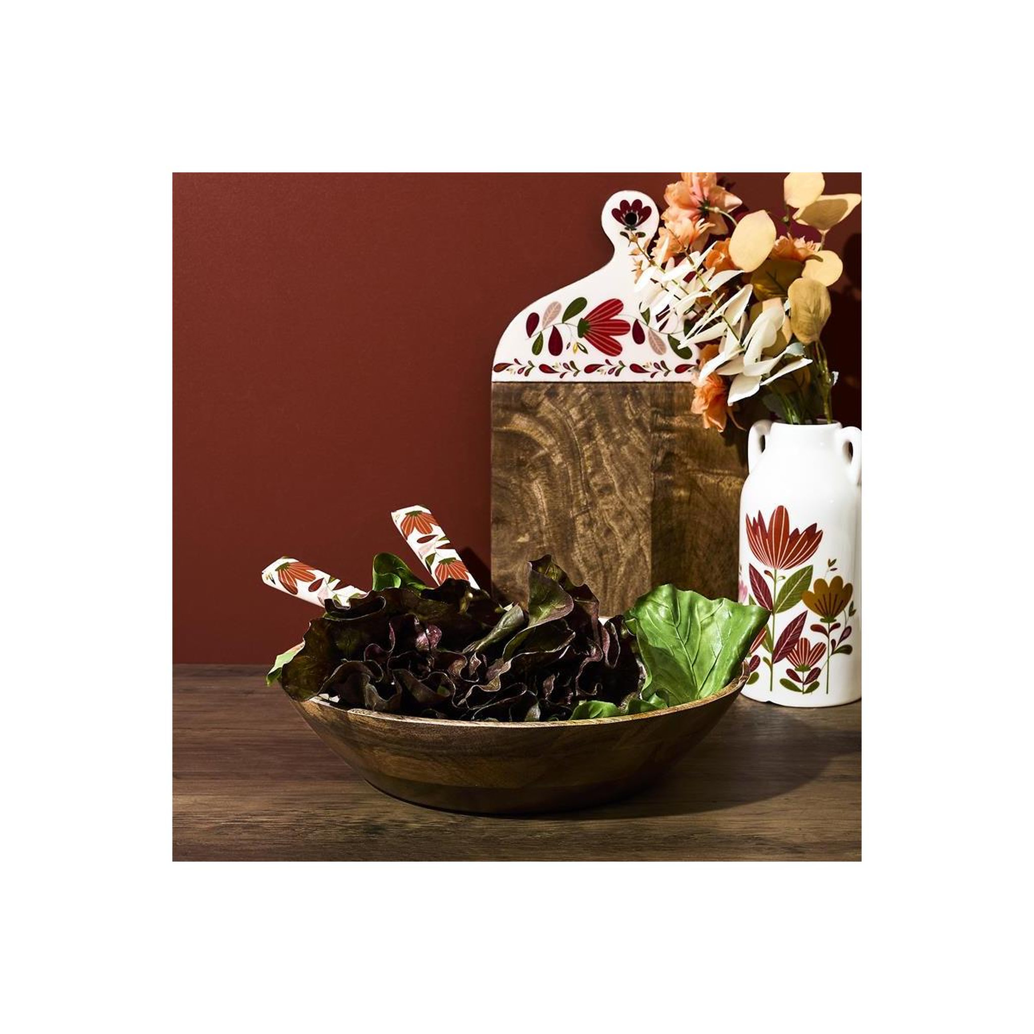 Voir la diapositive 3 : The Home Deco Factory Saladier en bois  selena  3l marron